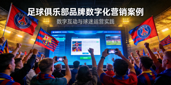 某足球俱乐部品牌数字化营销案例封面 - 球迷在数字互动屏前欢呼